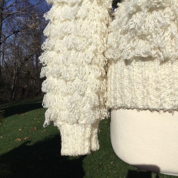 Vintage Clovis Ruffin Knit Shaggy Sweater Cardigan - Picture 4 of 11